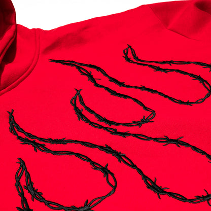 KRUZADAR® | BARBED WIRE HOODIE (RED)