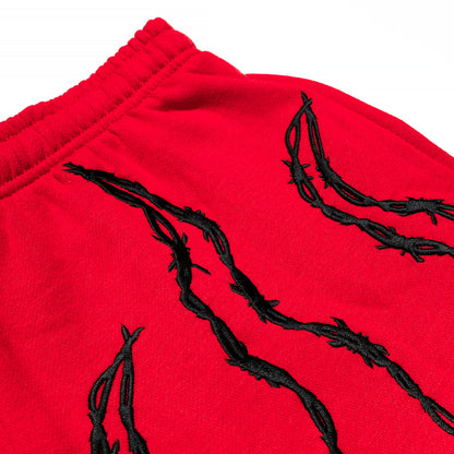 KRUZADAR® | BARBED WIRE SWEATSHORTS (RED)