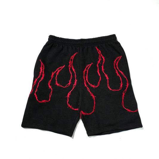 KRUZADAR® | BARBED WIRE SWEATSHORTS (BLACK)