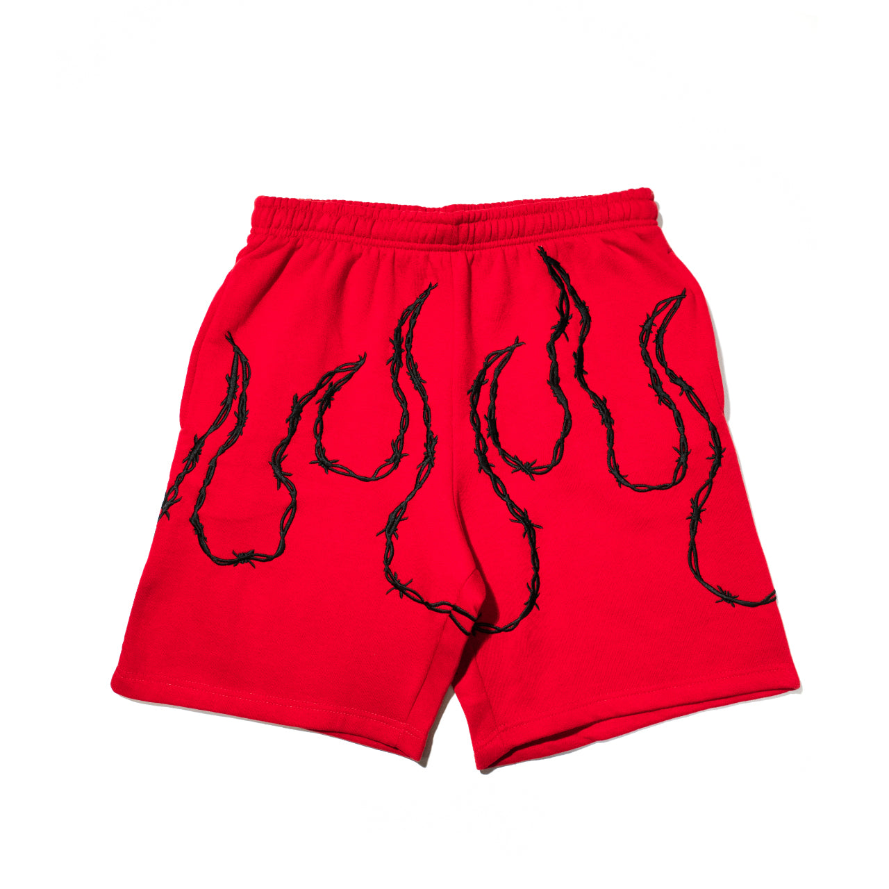 KRUZADAR® | BARBED WIRE SWEATSHORTS (RED) - Kruzadar
