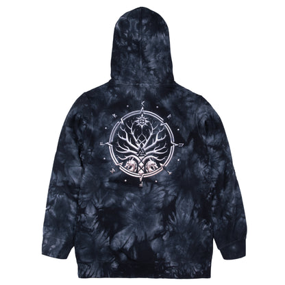 KRUZADAR® | CHROME SEAL TIE DYE HOODIE (BLACK)