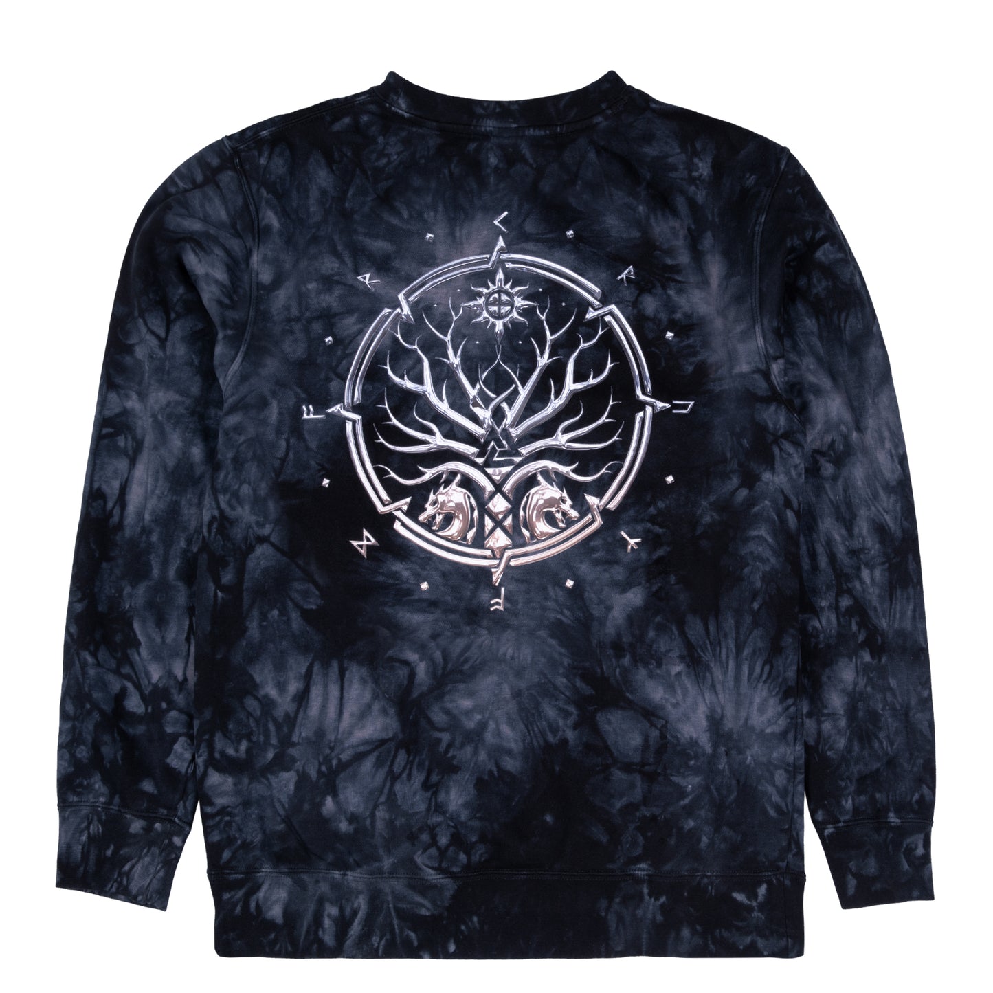 KRUZADAR® | CHROME SEAL TIE DYE CREWNECK (BLACK)