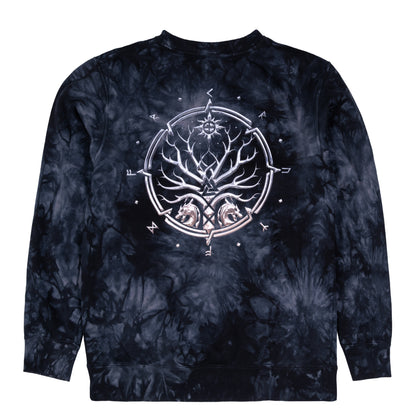KRUZADAR® | CHROME SEAL TIE DYE CREWNECK (BLACK)