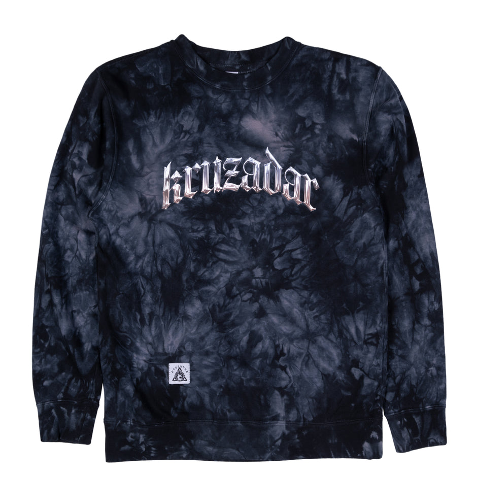 KRUZADAR® | CHROME SEAL TIE DYE CREWNECK (BLACK)
